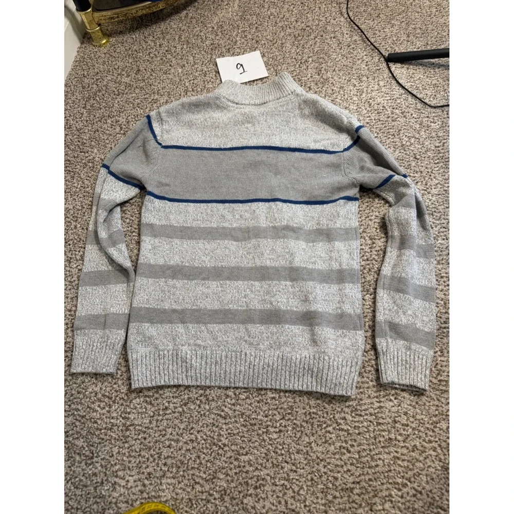 Commerce Boys Nordic Snowflake Quarter Zip Sweater Grey Blue Size 12 NWT